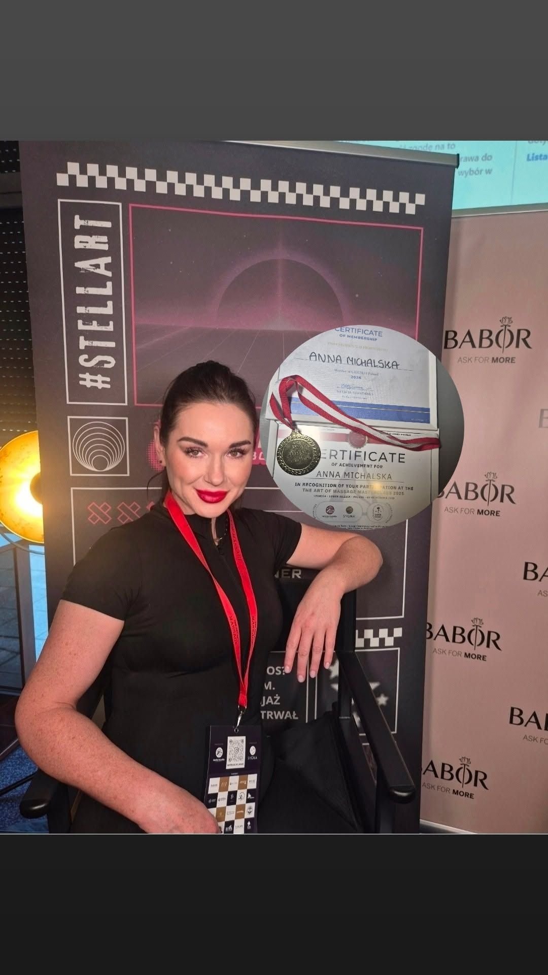 Certyfikat członkostwa CIDESCO Poland i certyfikat Art of Massage Masterclass z medalem Anny Michalskiej
